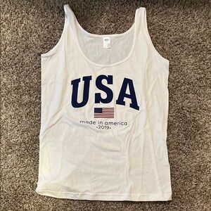 White USA Tank Top